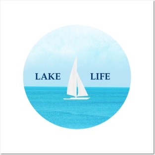 Lake Life is having Fun Sailing in the pretty blue lake Posters and Art